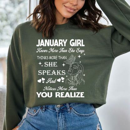 Janaury Girl Notice More Than You Realize  - Sweatshirt & Hoodie