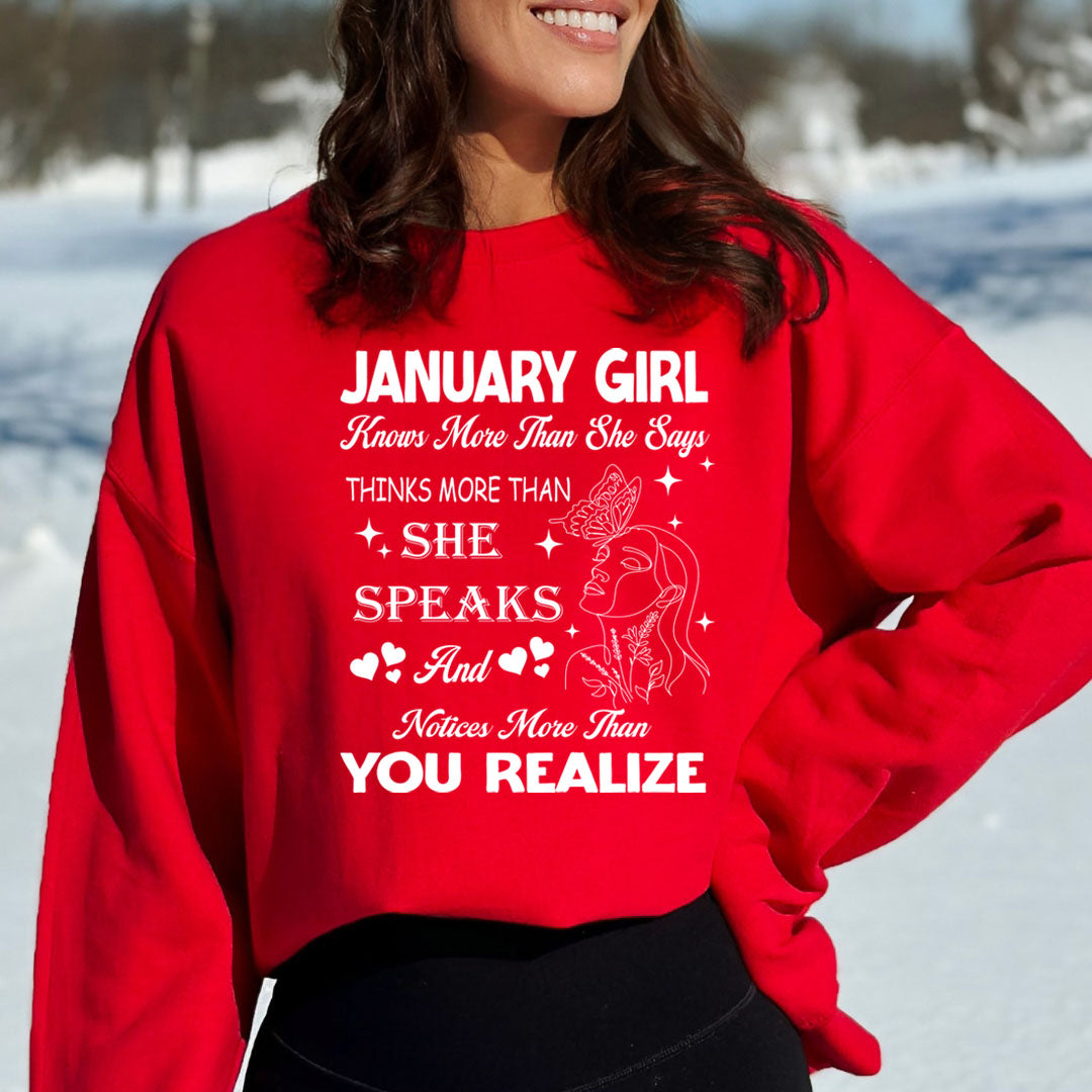 Janaury Girl Notice More Than You Realize  - Sweatshirt & Hoodie