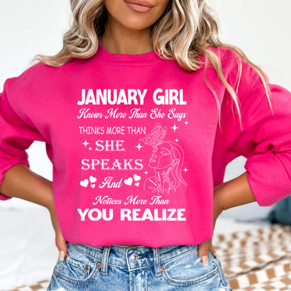 Janaury Girl Notice More Than You Realize  - Sweatshirt & Hoodie