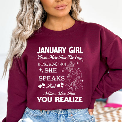 Janaury Girl Notice More Than You Realize  - Sweatshirt & Hoodie