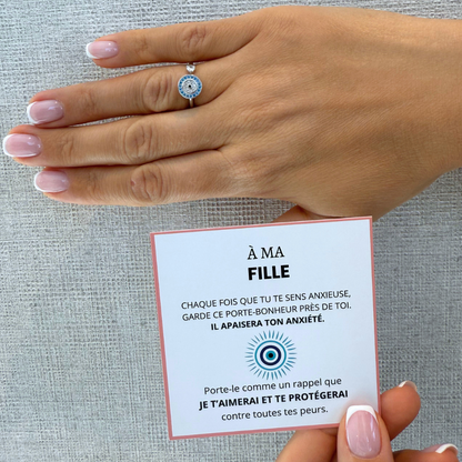 À Ma Fille - Bague Œil Porte-Bonheur I Anti-Stress Rotative I Ajustable